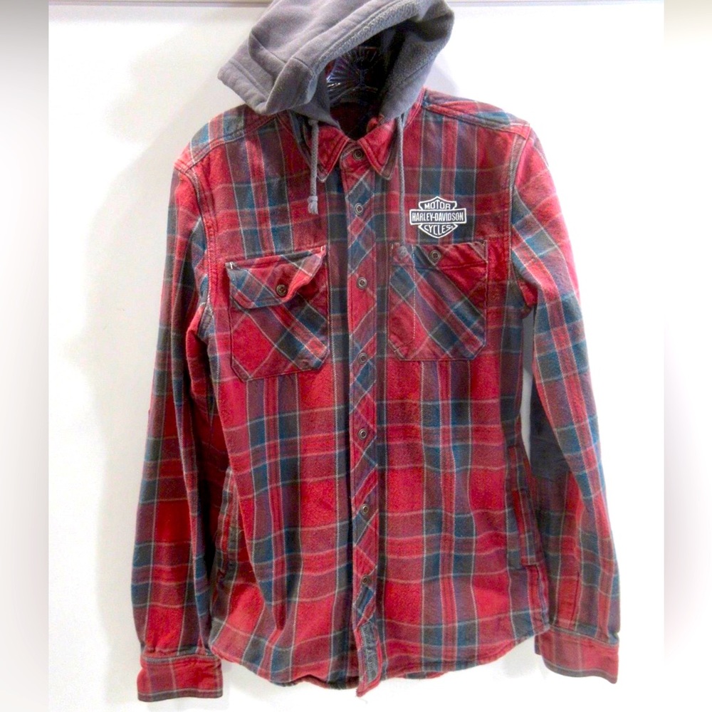 Harley Davidson hooded button up men’s size small